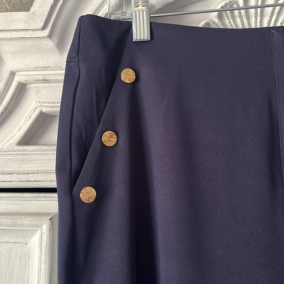 NWOT Navy Blue High Waisted Double Breast Sailor Trousers size 1X - Picture 5 of 10